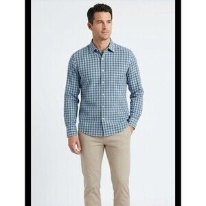J.Crew Men's XL Gingham Button-Down Shirt – Blue  Grey career professional